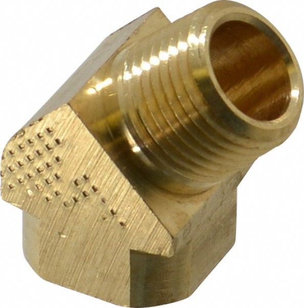 Parker Industrial Pipe 45 ° Street Elbow: 1/2" Female Thread, 1/2" Male Thread, MNPTF x FNPTF - 1/2 CD45-S