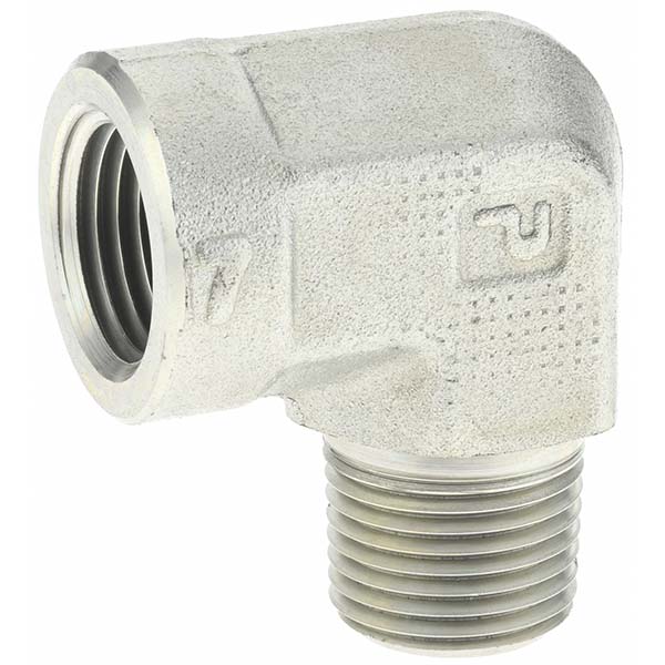 Parker Industrial Pipe 45 ° Street Elbow: 1/2" Female Thread, 1/2" Male Thread, MNPTF x FNPTF - 1/2 CD45-S
