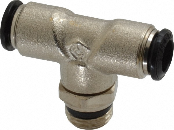 Aignep USA Push-to-Connect Tube x Universal Thread Fitting: Swivel Branch Tee, Universal, 8.00 mm OD - 50210N-8-1/4