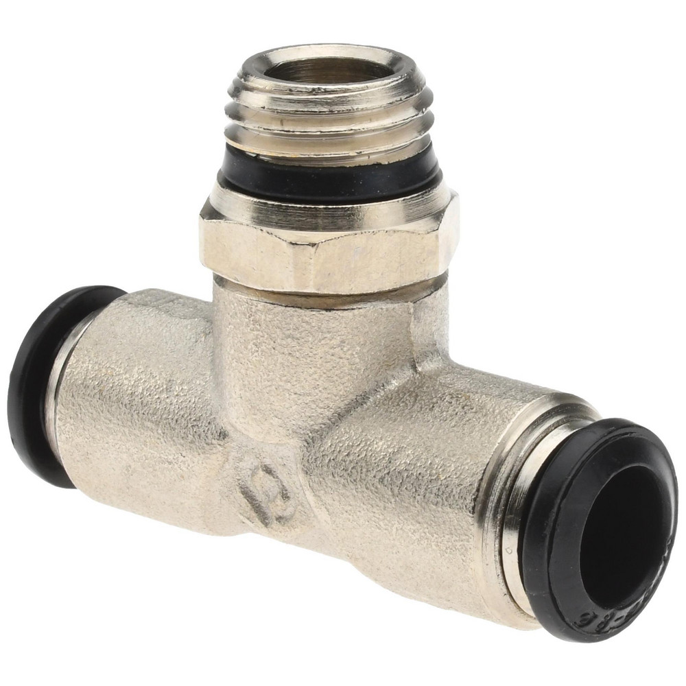Aignep USA Push-to-Connect Tube x Universal Thread Fitting: Swivel Branch Tee, Universal, 8.00 mm OD - 50210N-8-1/4