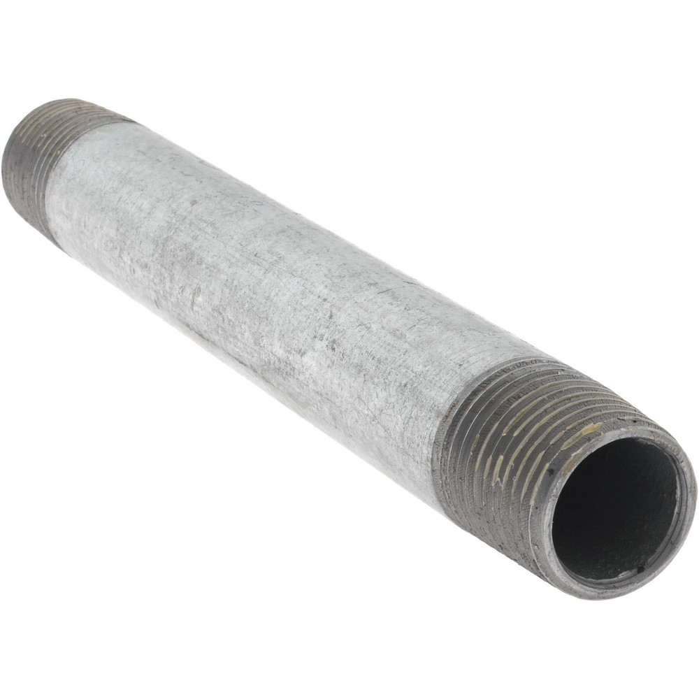 Value Collection Galvanized Pipe Nipple: 1/2", 6" Long, Schedule 40, Steel - MSCNG04060
