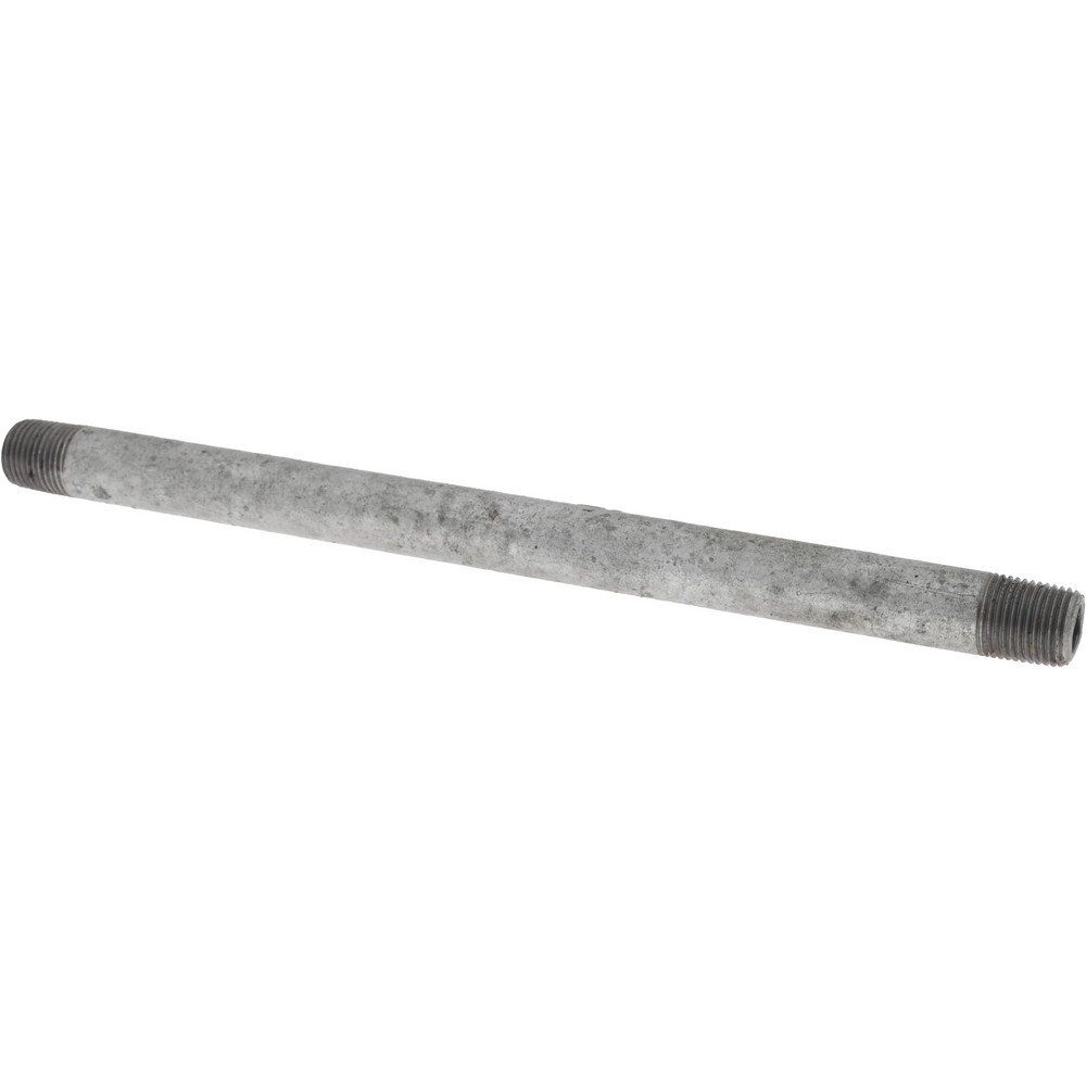 Value Collection Galvanized Pipe Nipple: 1/2", 6" Long, Schedule 40, Steel - MSCNG04060