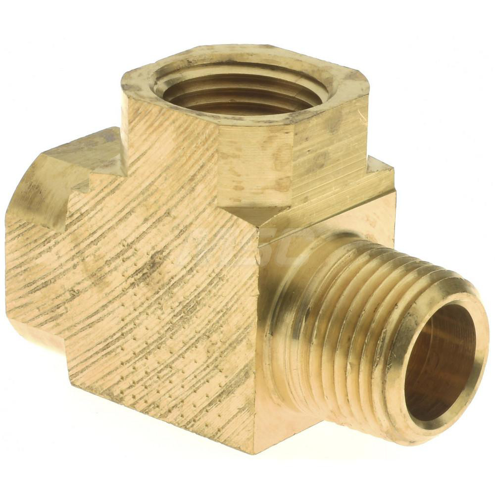 Parker Industrial Pipe Street Tee: 3/8" Female Thread, 3/8" Male Thread, MNPTF x FNPTF - 11151