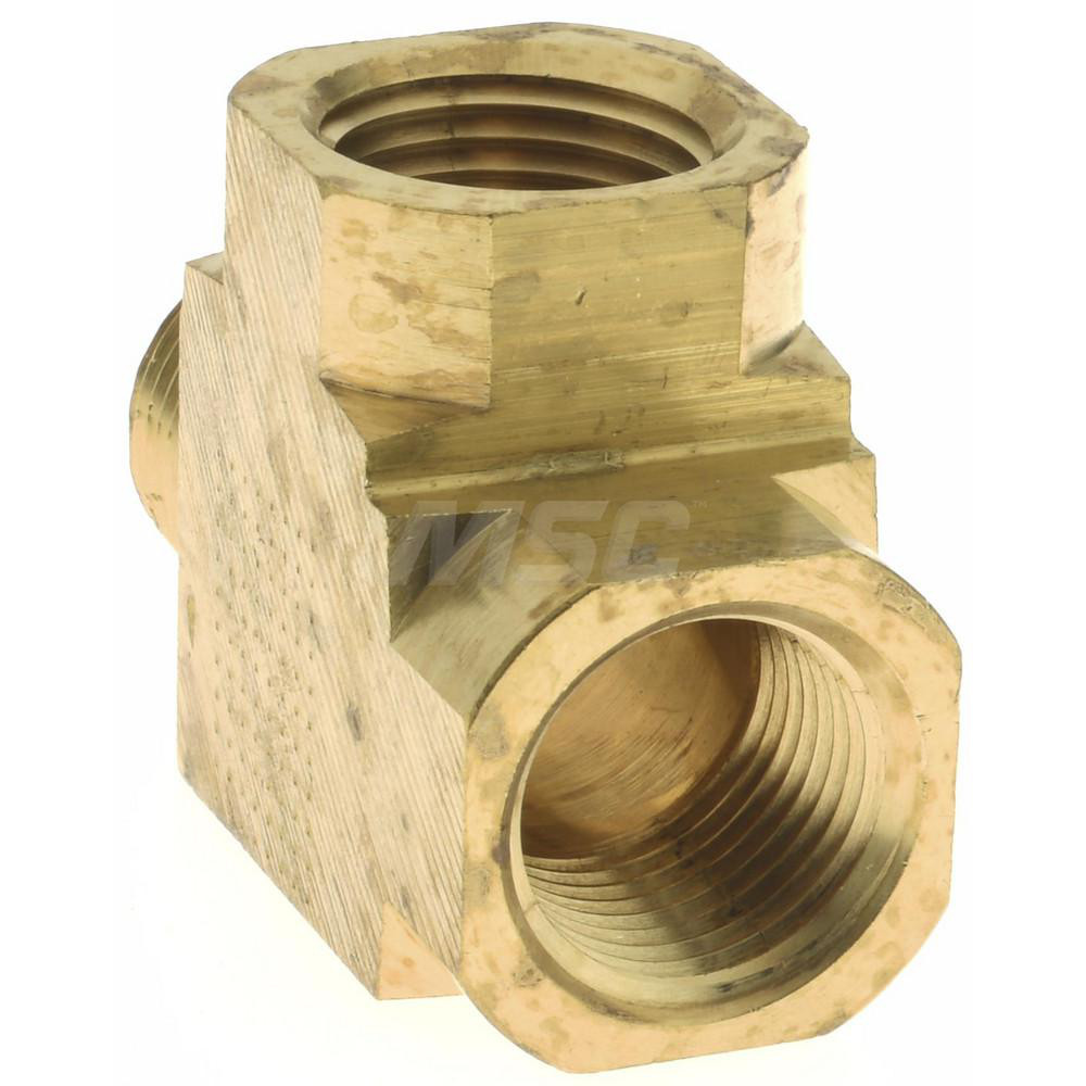 Parker Industrial Pipe Street Tee: 3/8" Female Thread, 3/8" Male Thread, MNPTF x FNPTF - 11151