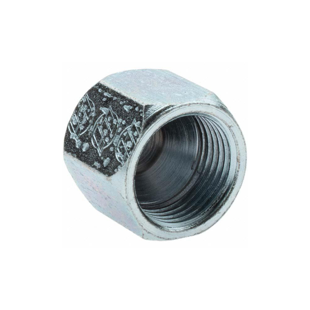 Brennan Steel Flared Tube Cap: 1/2" OD, 3/4-16 Thread, 37 deg Flared Angle - 10445