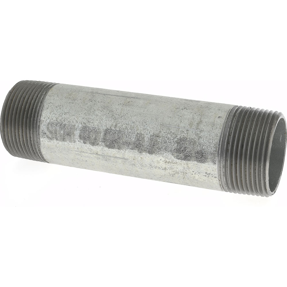 Value Collection Galvanized Pipe Nipple: 1-1/4", 1-5/8" Long, Schedule 40, Steel - NG07001