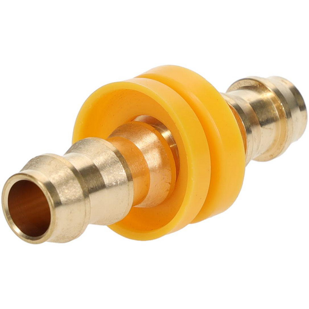 Eaton Barbed Push-On Hose Female Connector: 9/16-18 UNF, Brass, 3/8" Barb - 10006B-606
