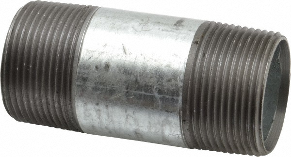 Anvil Galvanized Pipe Nipple: 1-1/4", 3-1/2" Long, Schedule 40, Steel - 0331029009