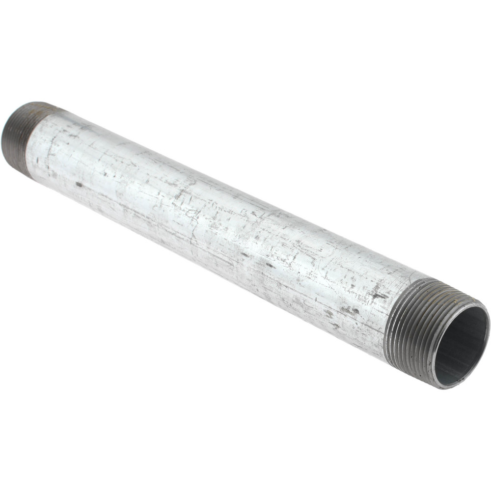 Anvil Galvanized Pipe Nipple: 1-1/4", 3-1/2" Long, Schedule 40, Steel - 0331029009