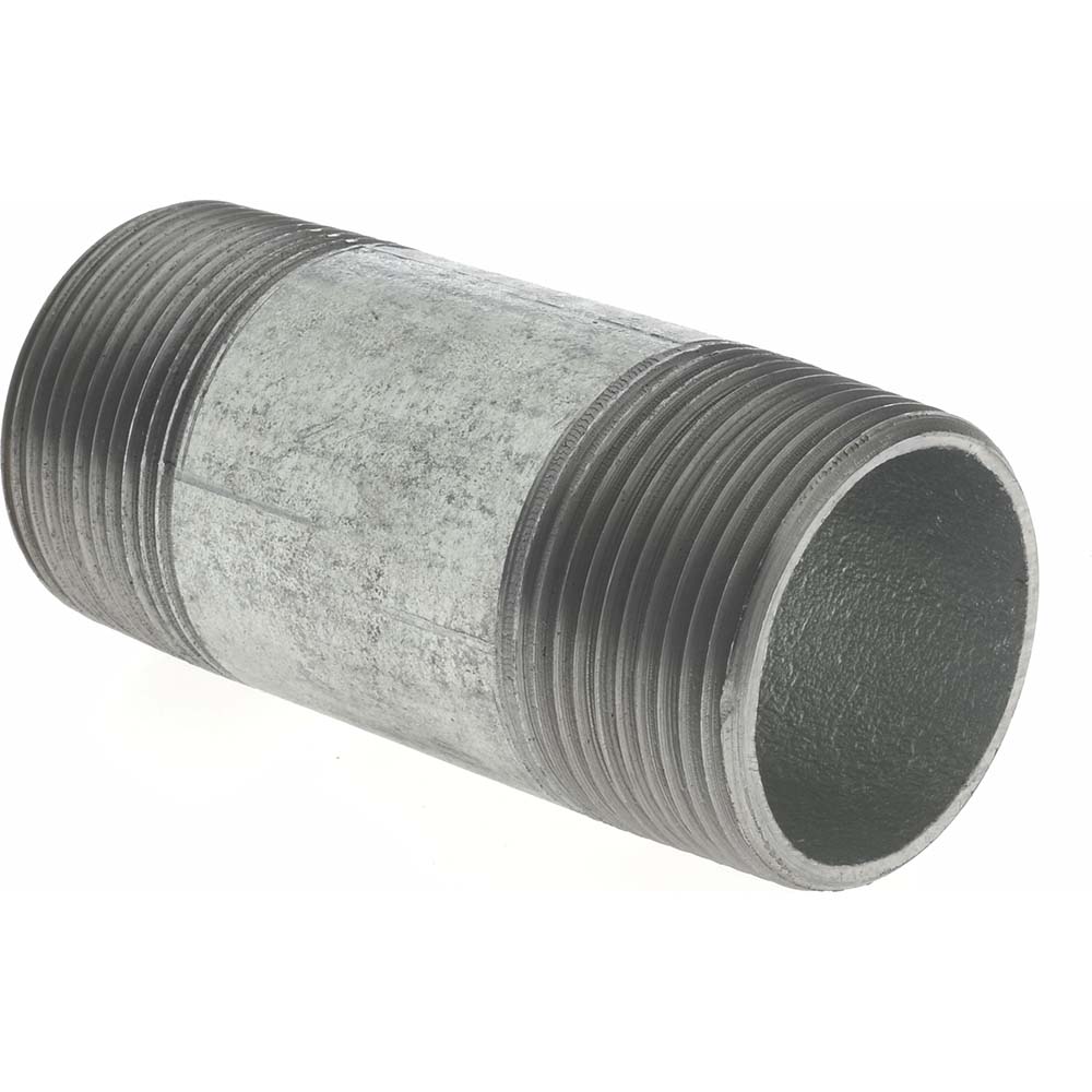 Anvil Galvanized Pipe Nipple: 1-1/4", 3-1/2" Long, Schedule 40, Steel - 0331029009