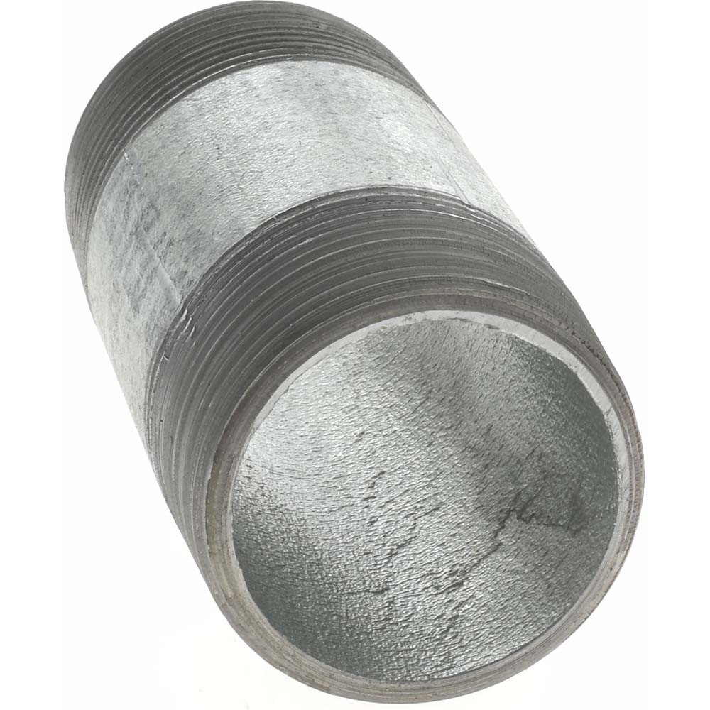 Anvil Galvanized Pipe Nipple: 1-1/4", 3-1/2" Long, Schedule 40, Steel - 0331029009