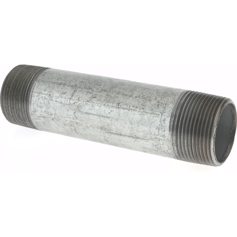 Anvil Galvanized Pipe Nipple: 1-1/4", 3-1/2" Long, Schedule 40, Steel - 0331029009