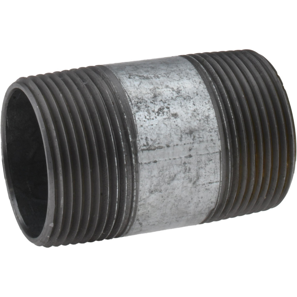 Anvil Galvanized Pipe Nipple: 1-1/4", 3-1/2" Long, Schedule 40, Steel - 0331029009