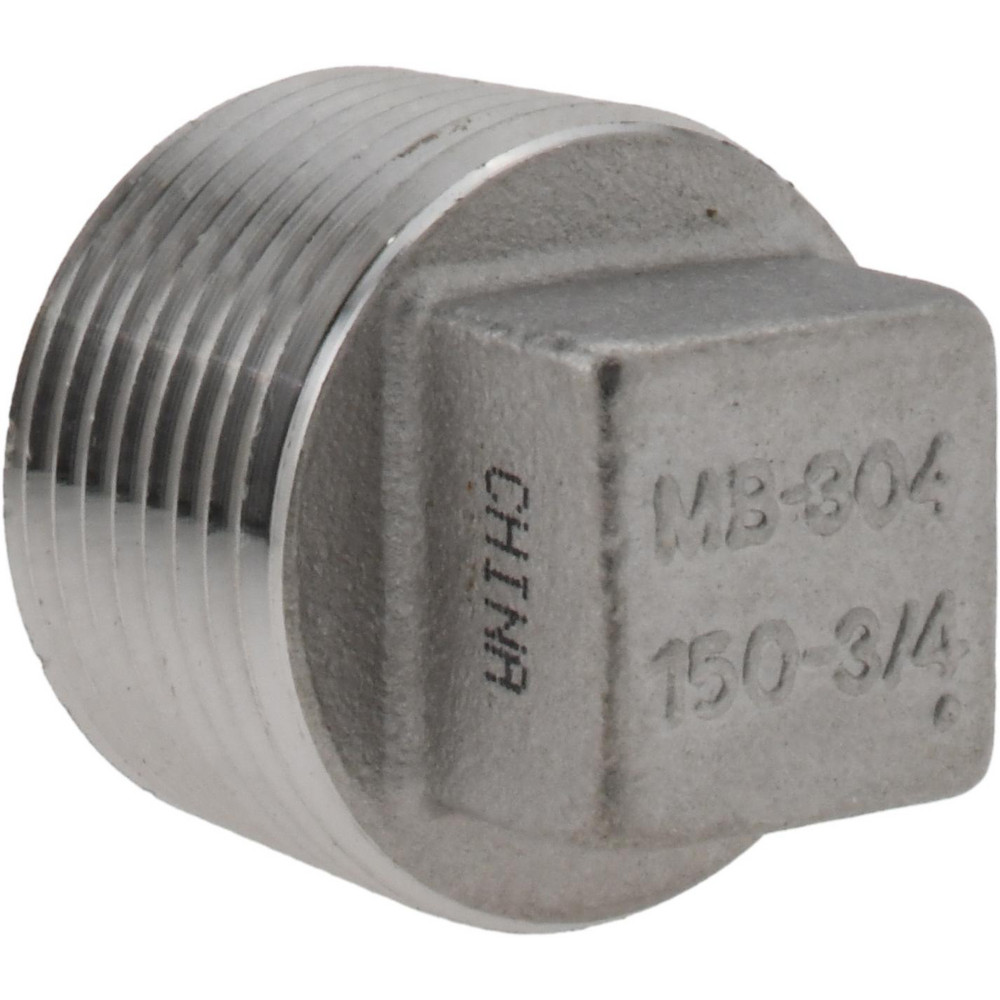 Merit Brass Pipe Square Head Plug: 1/8", 304 & 304L Stainless Steel - 3417DA-02