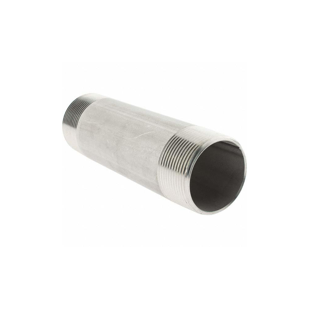 Value Collection Stainless Steel Pipe Nipple: 1-1/2" Pipe, Grade 304 & 304L - 4BN11/2*6