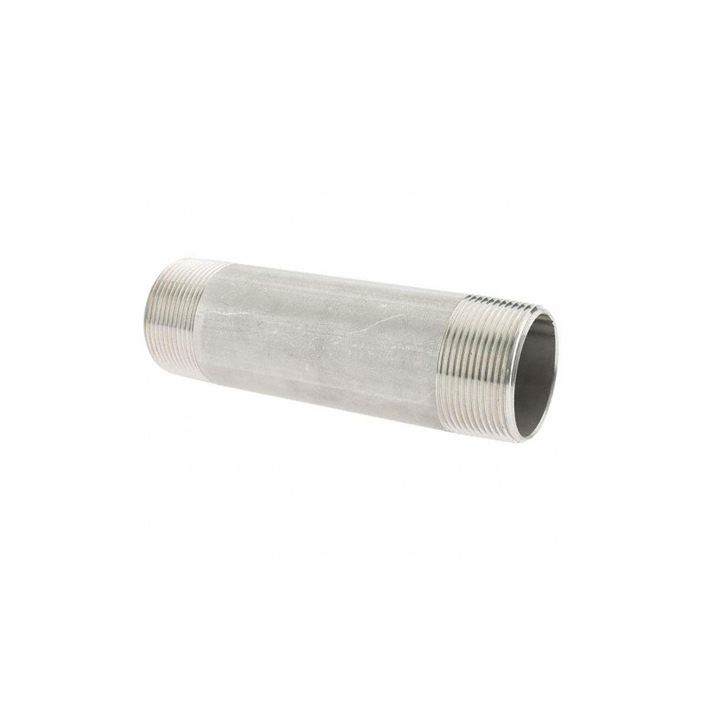 Value Collection Stainless Steel Pipe Nipple: 1-1/2" Pipe, Grade 304 & 304L - 4BN11/2*6