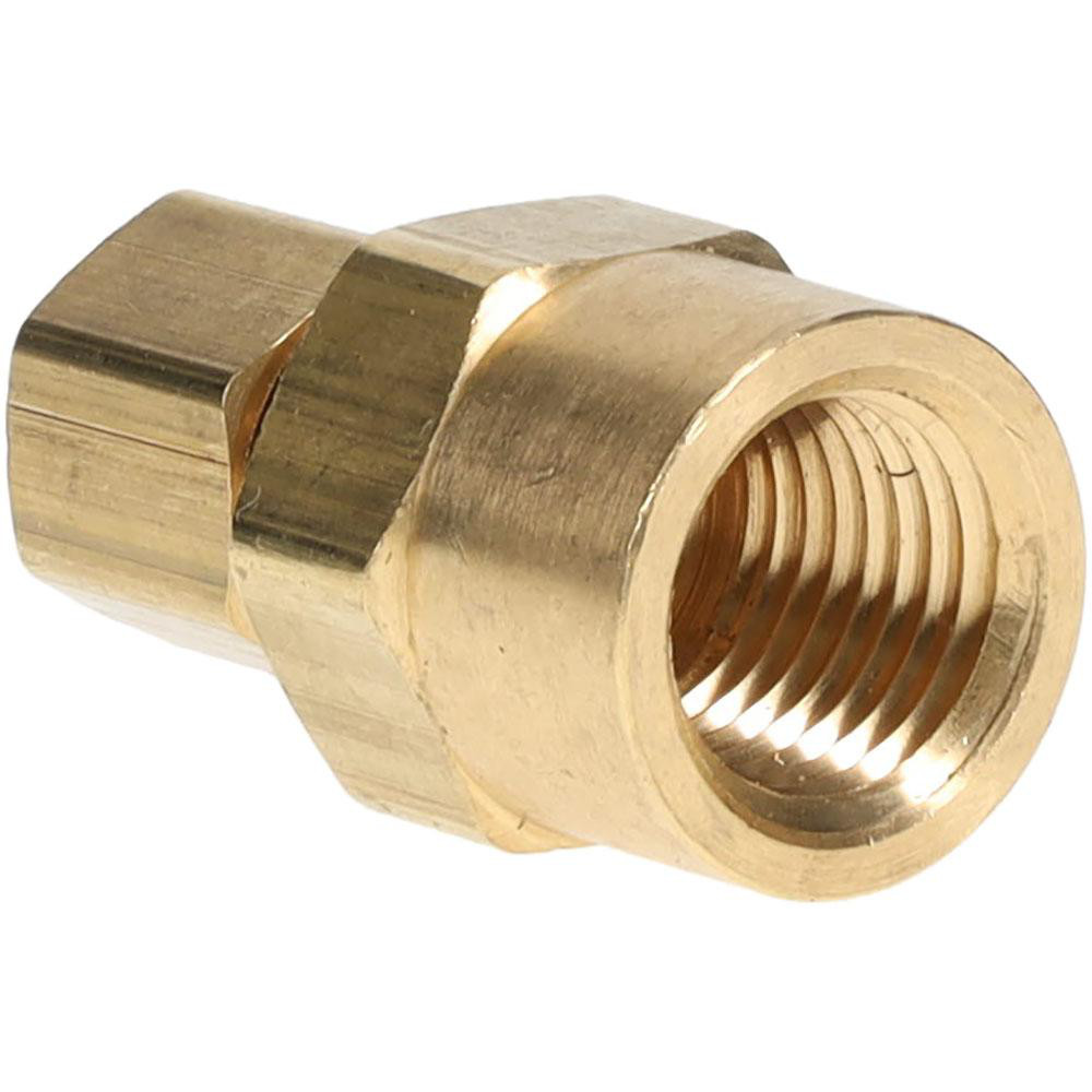 Parker Compression Tube Female Connector: 1/4-18, 1/4" Tube OD, Compression x FNPT - 66C-4-4