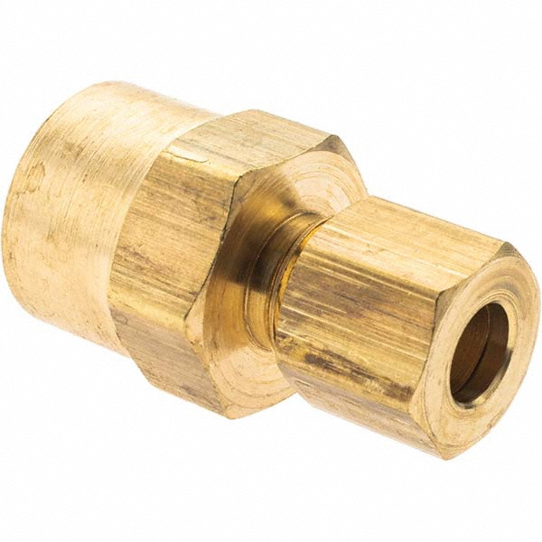 Parker Compression Tube Female Connector: 1/4-18, 1/4" Tube OD, Compression x FNPT - 66C-4-4