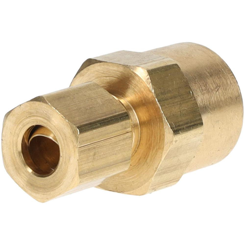 Parker Compression Tube Female Connector: 1/4-18, 1/4" Tube OD, Compression x FNPT - 66C-4-4