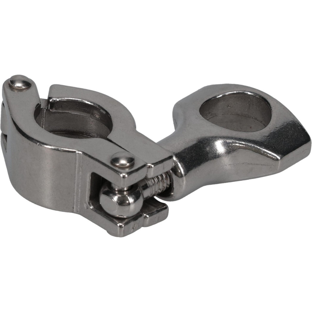 VNE Sanitary Stainless Steel Pipe Clamp with Holed Wing Nut: 3/4", Clamp Connection - 13MHHM.75-H