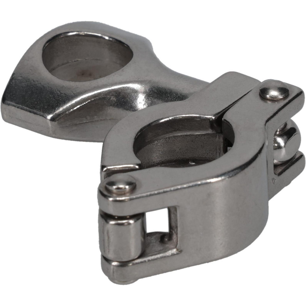 VNE Sanitary Stainless Steel Pipe Clamp with Holed Wing Nut: 3/4", Clamp Connection - 13MHHM.75-H
