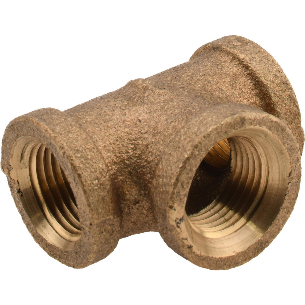 Merit Brass Brass Pipe Tee: 3/8" Fitting, Threaded, FNPT x FNPT x FNPT, Class 125, Lead Free - XNL106-06