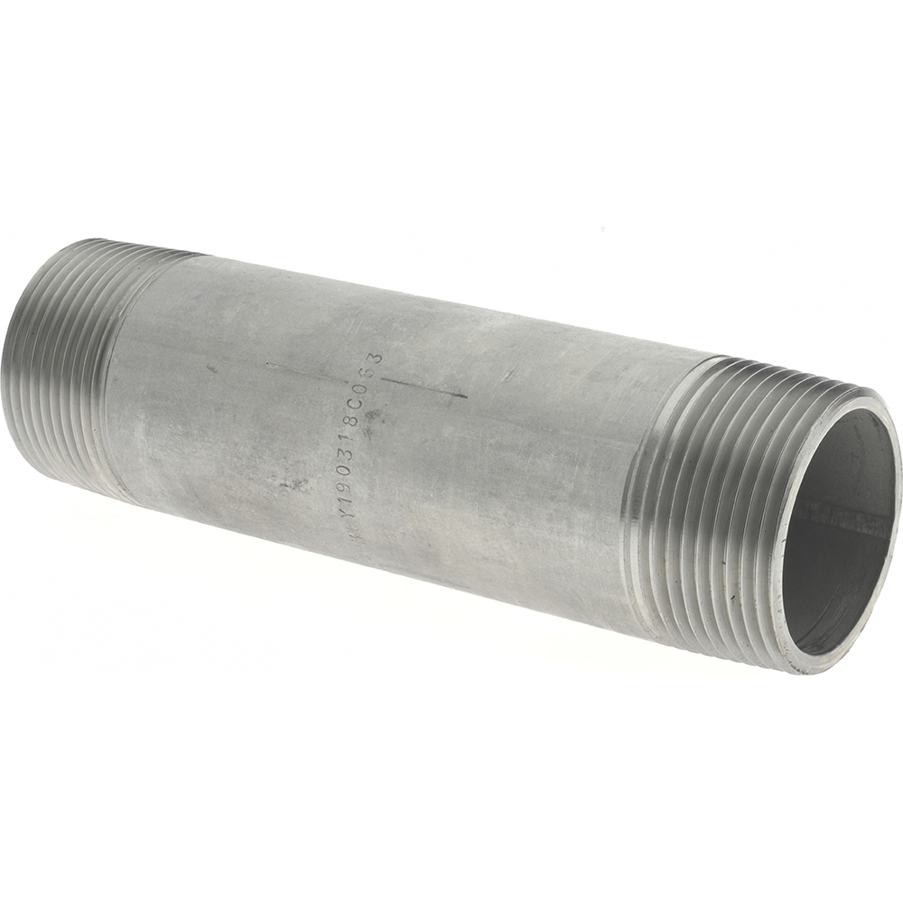 Merit Brass Stainless Steel Pipe Nipple: 1-1/4" Pipe, Grade 304 & 304L - 4020-550