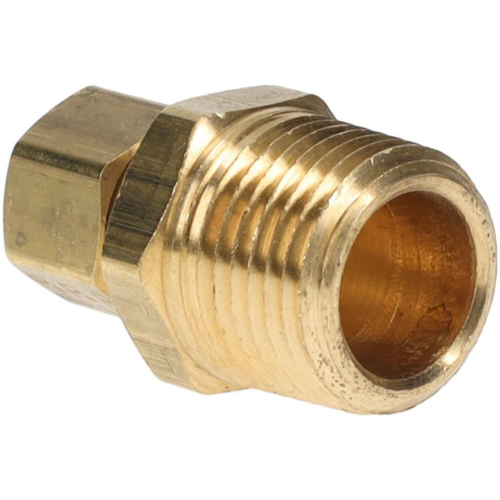 Parker Compression Tube Male Connector: 1/2-14, 3/8" Tube OD, Compression x MNPTF - 68C-6-8