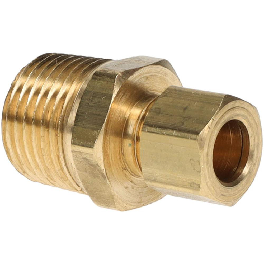 Parker Compression Tube Male Connector: 1/2-14, 3/8" Tube OD, Compression x MNPTF - 68C-6-8