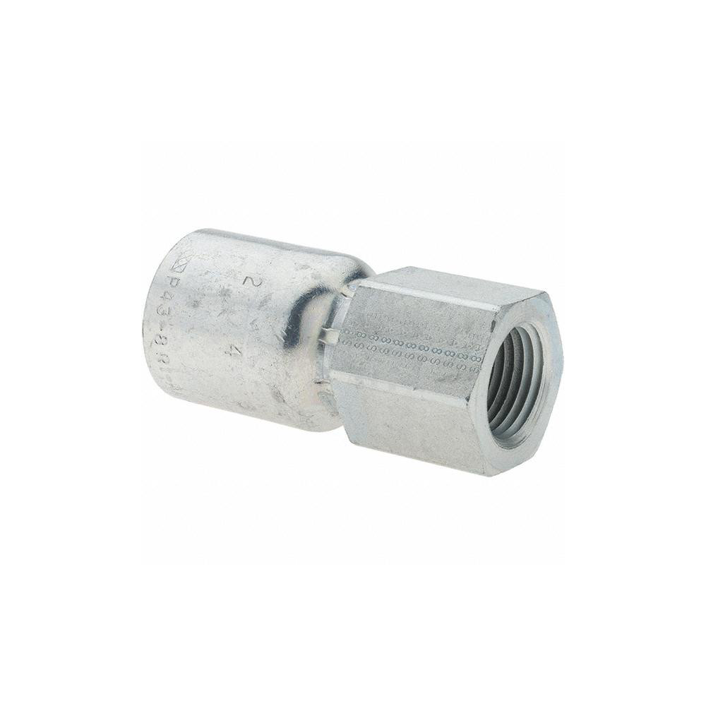 Parker Hydraulic Hose Female Pipe Rigid Fitting: 0.5" ID, 8 mm, 1/2" - KP46913