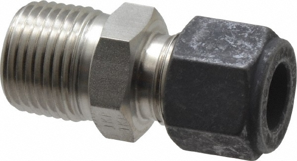 Parker Compression Tube Connector: 3/8" Tube OD, Compression x MNPT - 6-8 FBZ-SS