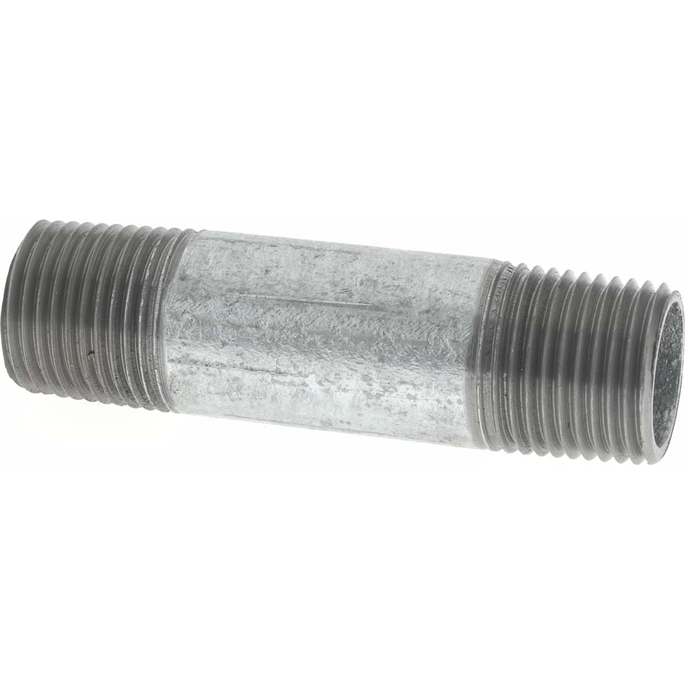 Value Collection Galvanized Pipe Nipple: 1/2", 6" Long, Schedule 40, Steel - NG04060