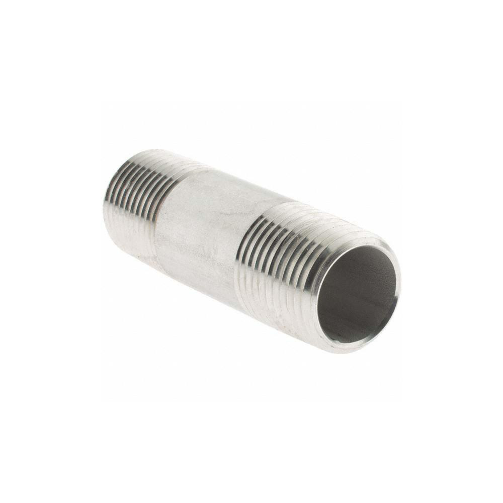 Value Collection Stainless Steel Pipe Nipple: 1/2" Pipe, Grade 304 & 304L - 4BN1/2*21/2
