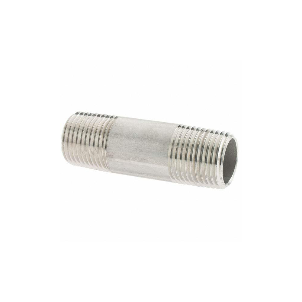 Value Collection Stainless Steel Pipe Nipple: 1/2" Pipe, Grade 304 & 304L - 4BN1/2*21/2