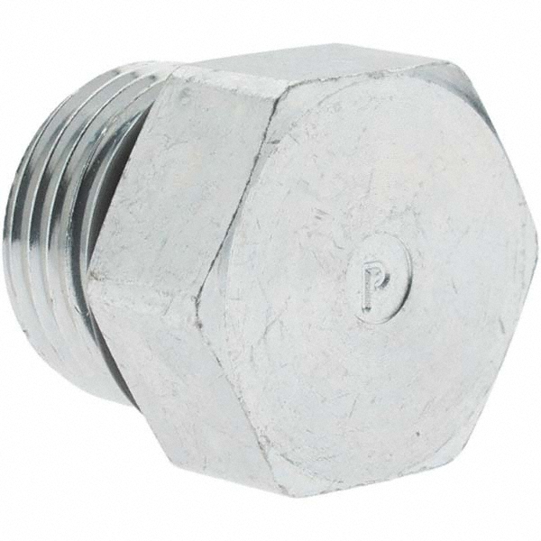 Parker Industrial Pipe Hex Socket Plug: 7/8-14 Male Thread, Male Straight Thread O-Ring - 10 HP5ON-S