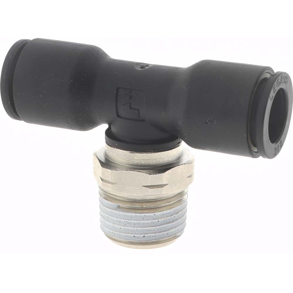 Parker Push-to-Connect Fitting: Male Branch Tee, NPT, 3/8" OD - KP23854