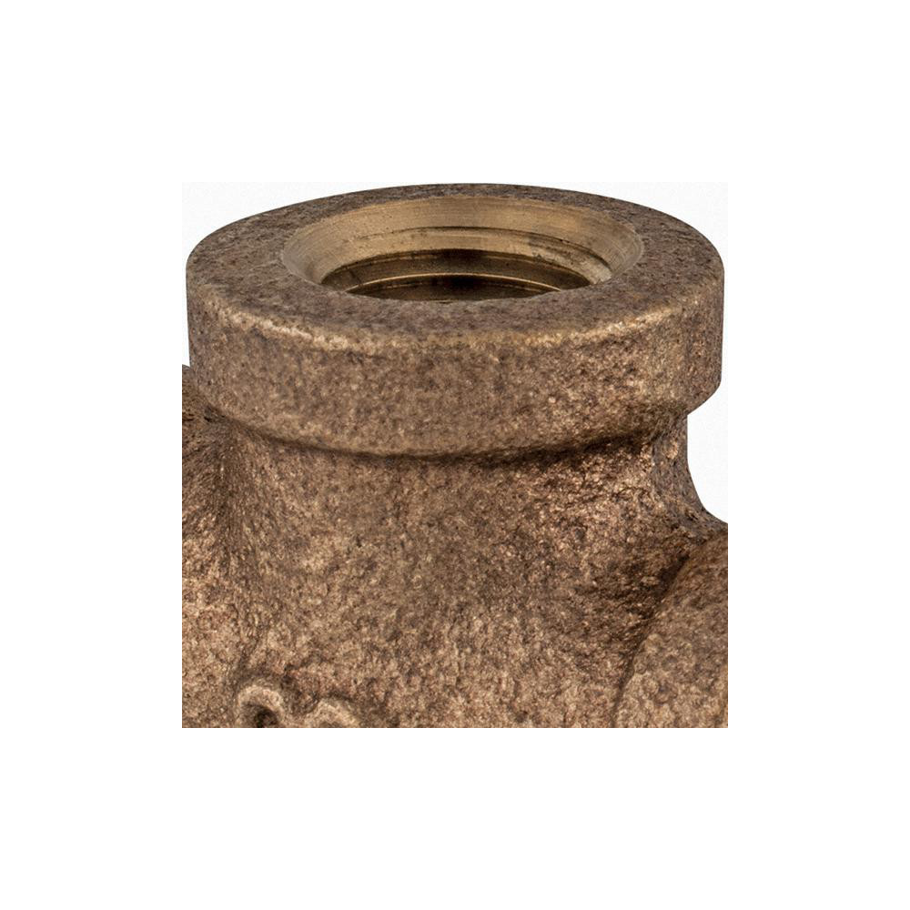 Merit Brass Brass Pipe Tee: 1/2" Fitting, Threaded, FNPT x FNPT x FNPT, Class 125, Lead Free - XNL106-08