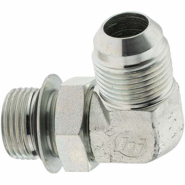 Value Collection Steel Flared Tube Male Elbow: 1/4" OD, 7/16-20 x 7/16-20 Thread, 37 deg Flared Angle - 10572