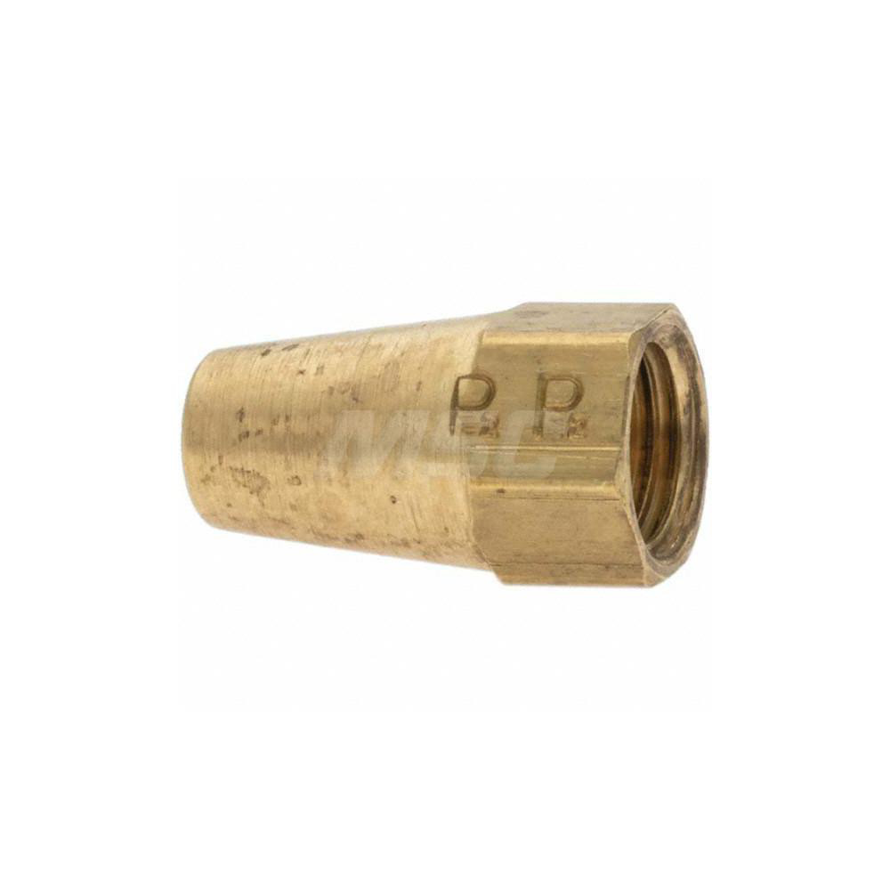 Parker Brass Flared Tube Nut: 3/16" OD, 3/8-24 Thread, 45 deg Flared Angle - 11001