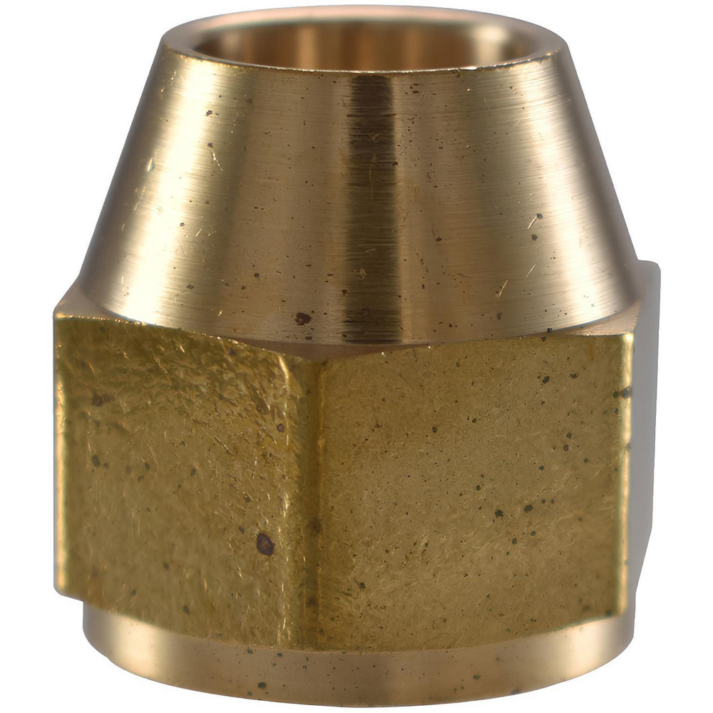 Parker Brass Flared Tube Nut: 3/16" OD, 3/8-24 Thread, 45 deg Flared Angle - 11001