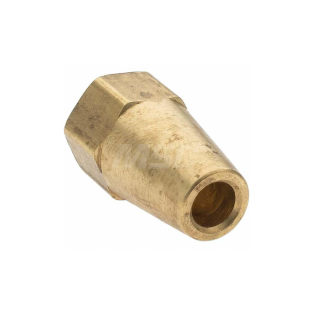 Parker Brass Flared Tube Nut: 3/16" OD, 3/8-24 Thread, 45 deg Flared Angle - 11001