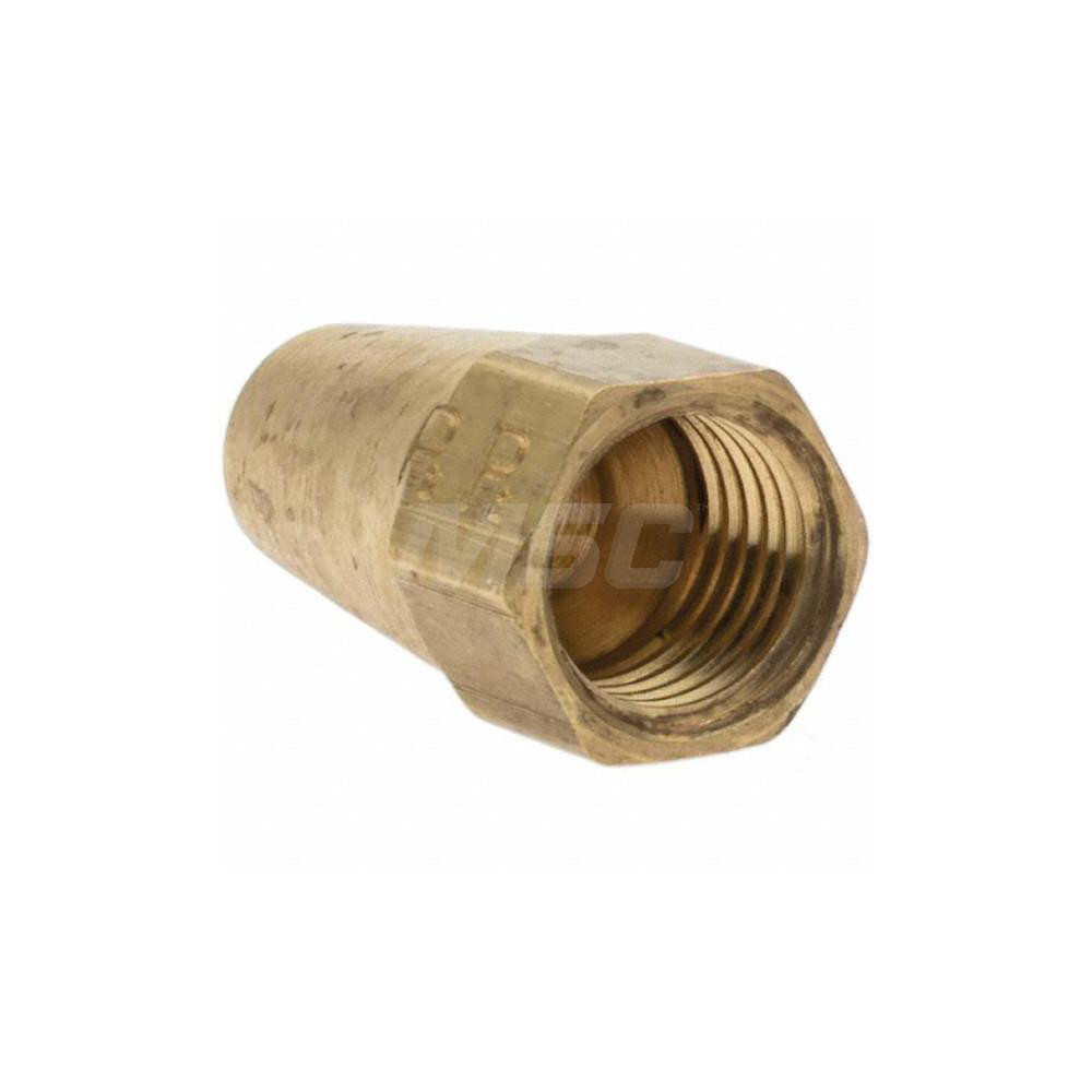 Parker Brass Flared Tube Nut: 3/16" OD, 3/8-24 Thread, 45 deg Flared Angle - 11001