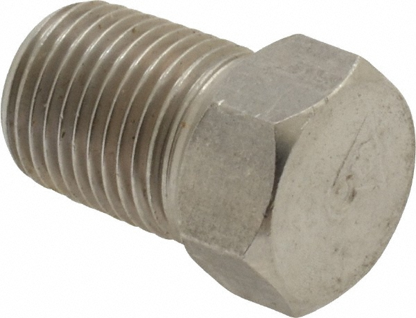 Merit Brass Pipe Hex Plug: 1/8", 316 & 316L Stainless Steel - 3617HD-02