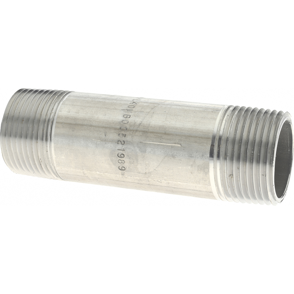 Value Collection Stainless Steel Pipe Nipple: 1" Pipe, Grade 304 & 304L - 4BN1*11/2