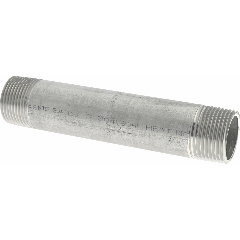 Value Collection Stainless Steel Pipe Nipple: 1" Pipe, Grade 304 & 304L - 4BN1*11/2