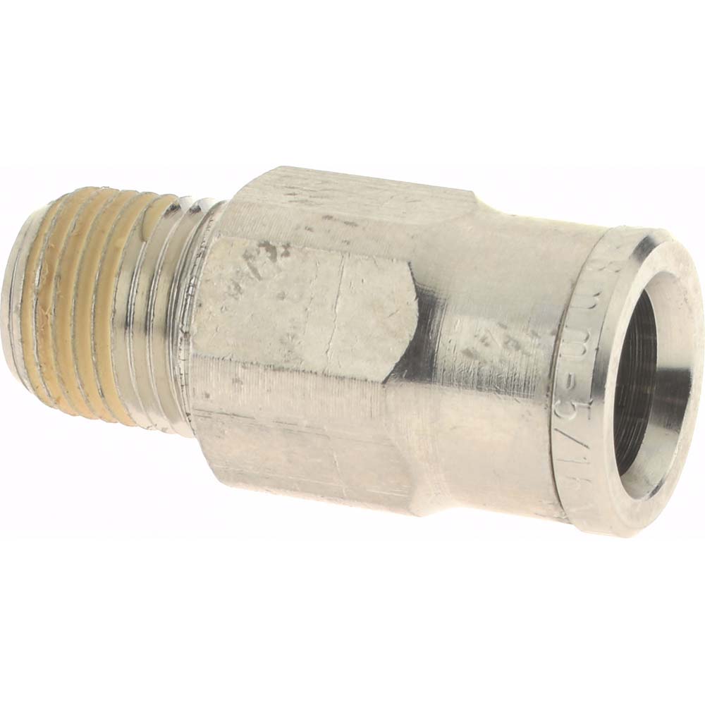 Norgren Push-to-Connect Tube x MNPT x Tube x Male Fitting: Adapter, NPTF, 3/8" OD - 124250648
