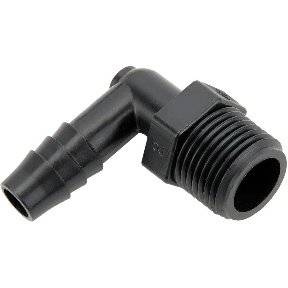 Parker Barbed Tube Male Connector: Single Barb, 3/8" Barb, 3/8" NPT - 325HB-6-6N