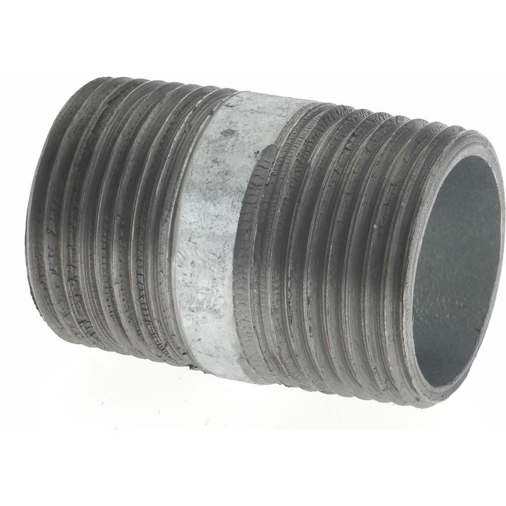 Value Collection Galvanized Pipe Nipple: 3/4", 3-1/2" Long, Schedule 40, Steel - MSCNG05035