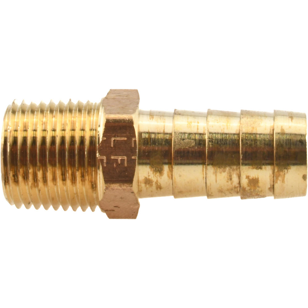 ANDERSON METALS Barbed Hose Fitting: 3/8" x 1/2" ID Hose, Male Connector - 757001-0806