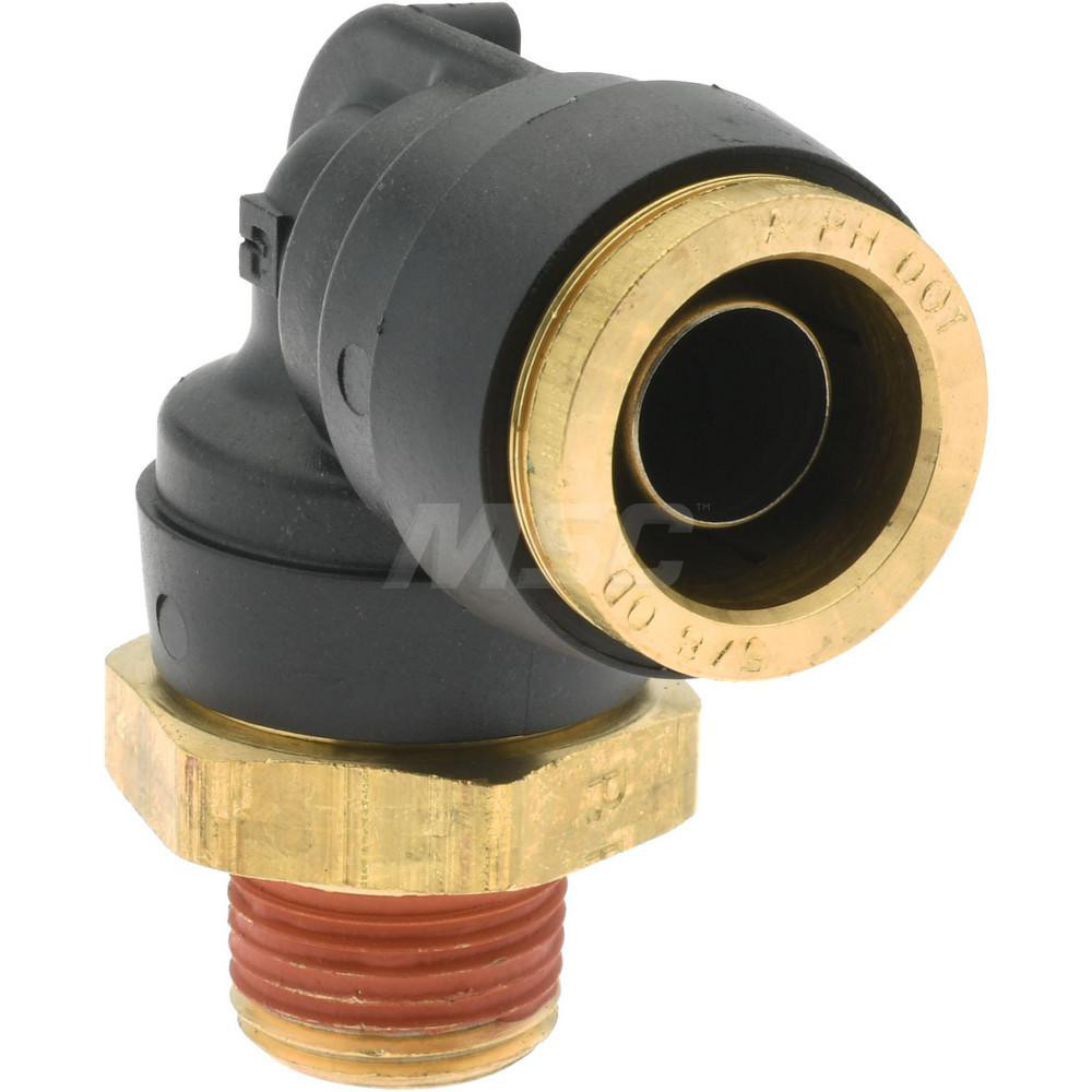 Parker Push-to-Connect Tube x MNPT x Tube x Male Fitting: 90 deg Swivel Elbow, 5/8" OD - PF-00063